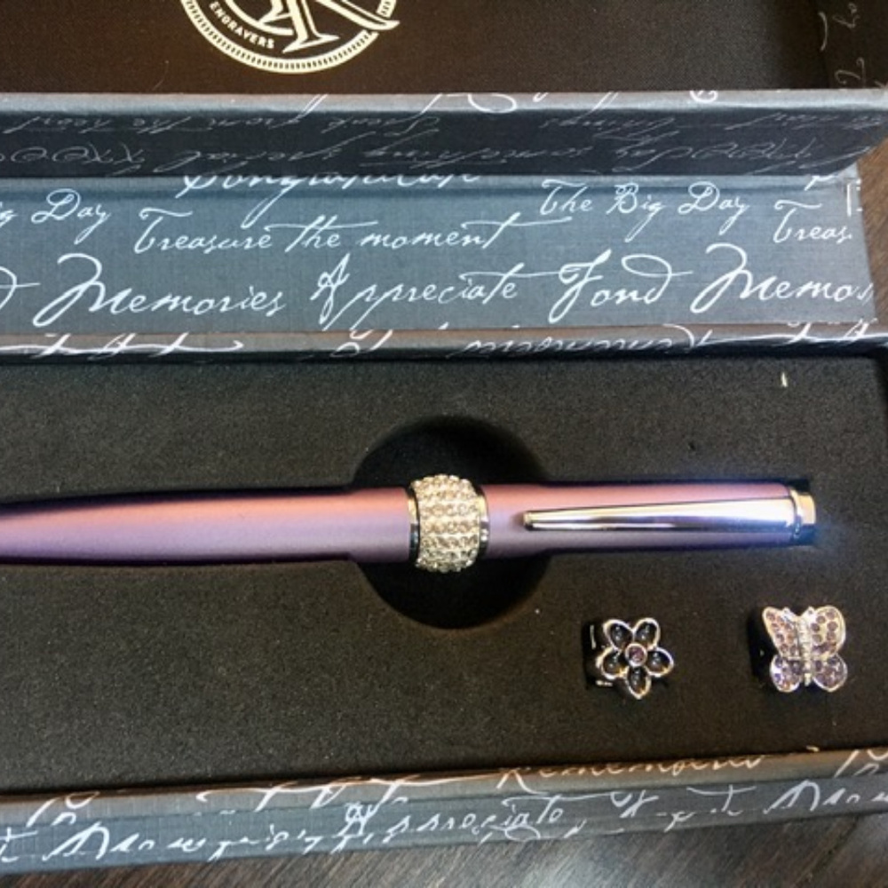 New Personalized Purple Pen with Charms